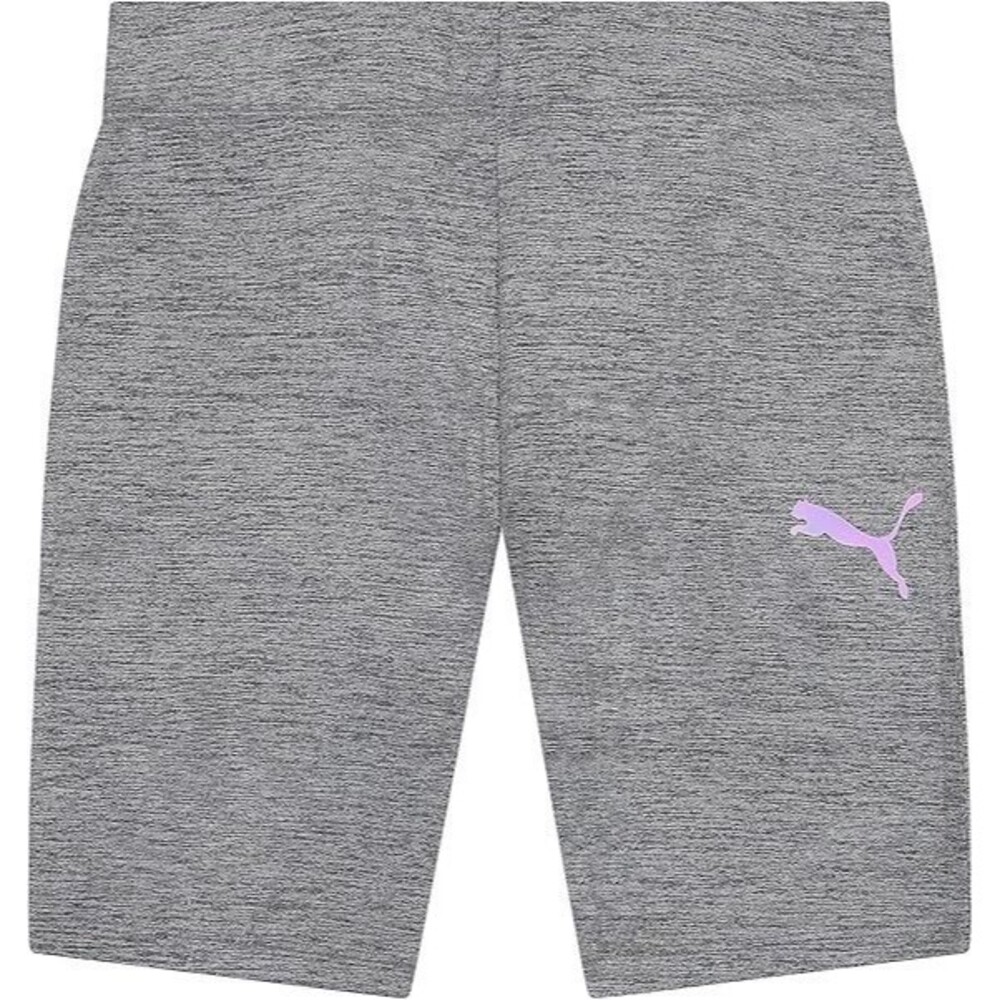 Puma Girls Size 6 Space Dyed Biker Shorts Castlerock Heather Pull On Sporty